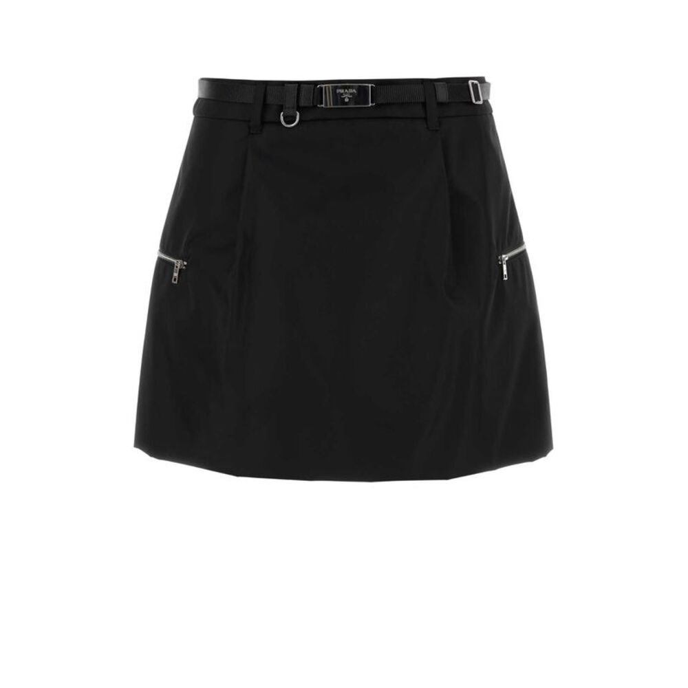 Prada Women Black Re-Nylon Mini Skirt